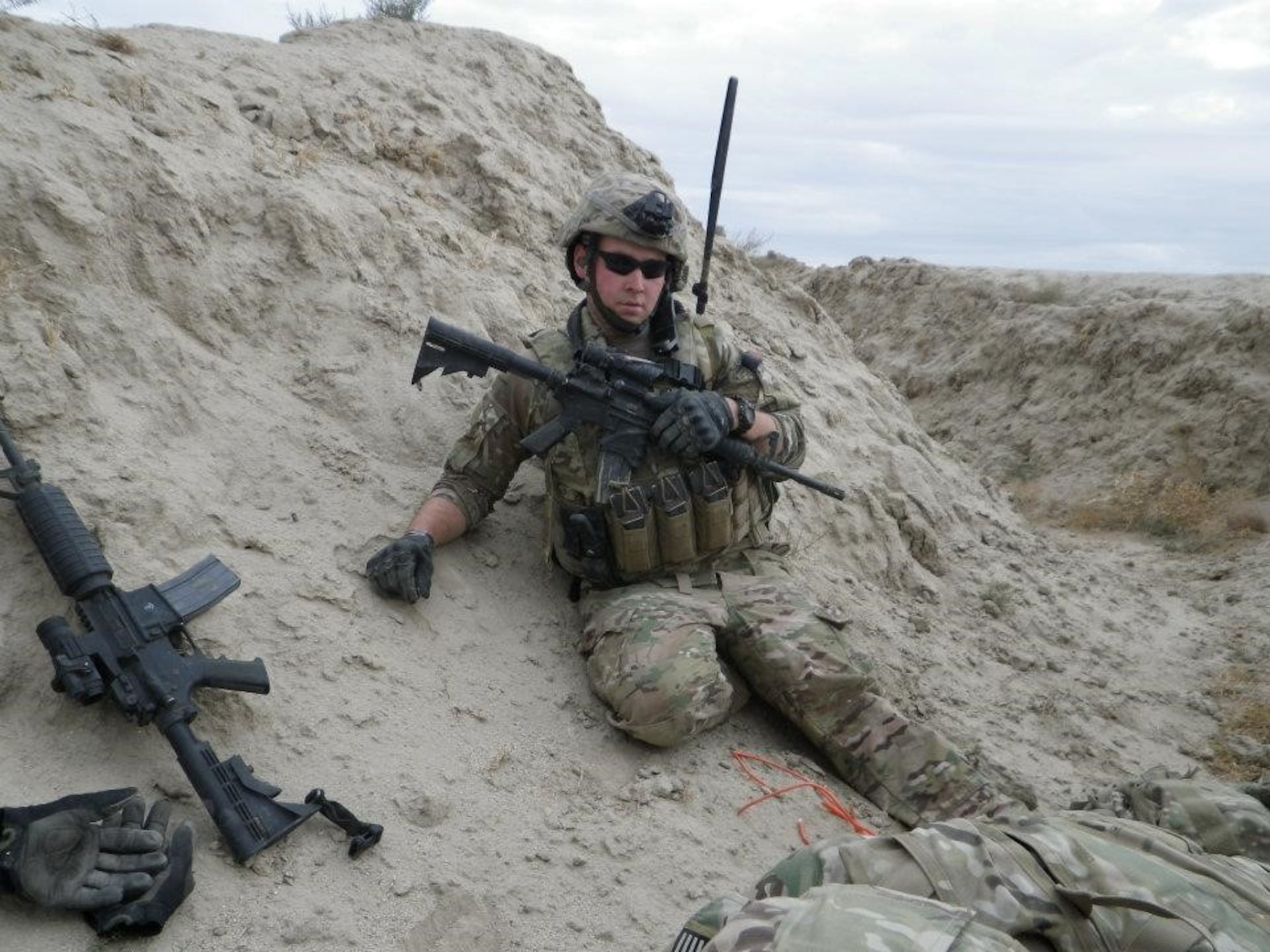 U.S. Air Force Staff Sgt. Timothy Donnan, 633rd Civil Engineer Squadron Explosives Ordnance Disposal team lead, poses for a photo in Afghanistan. (courtesy photo)