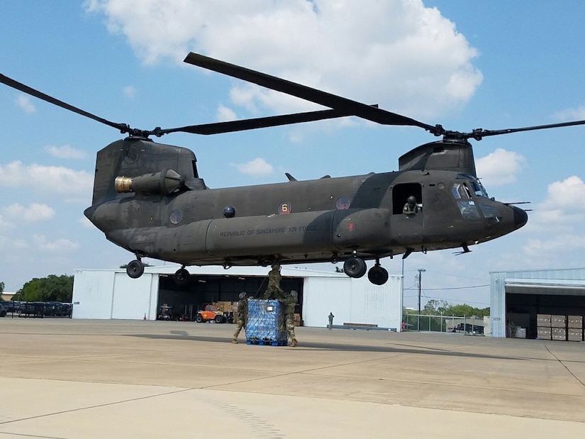 Singapore air force helps Harvey relief troops