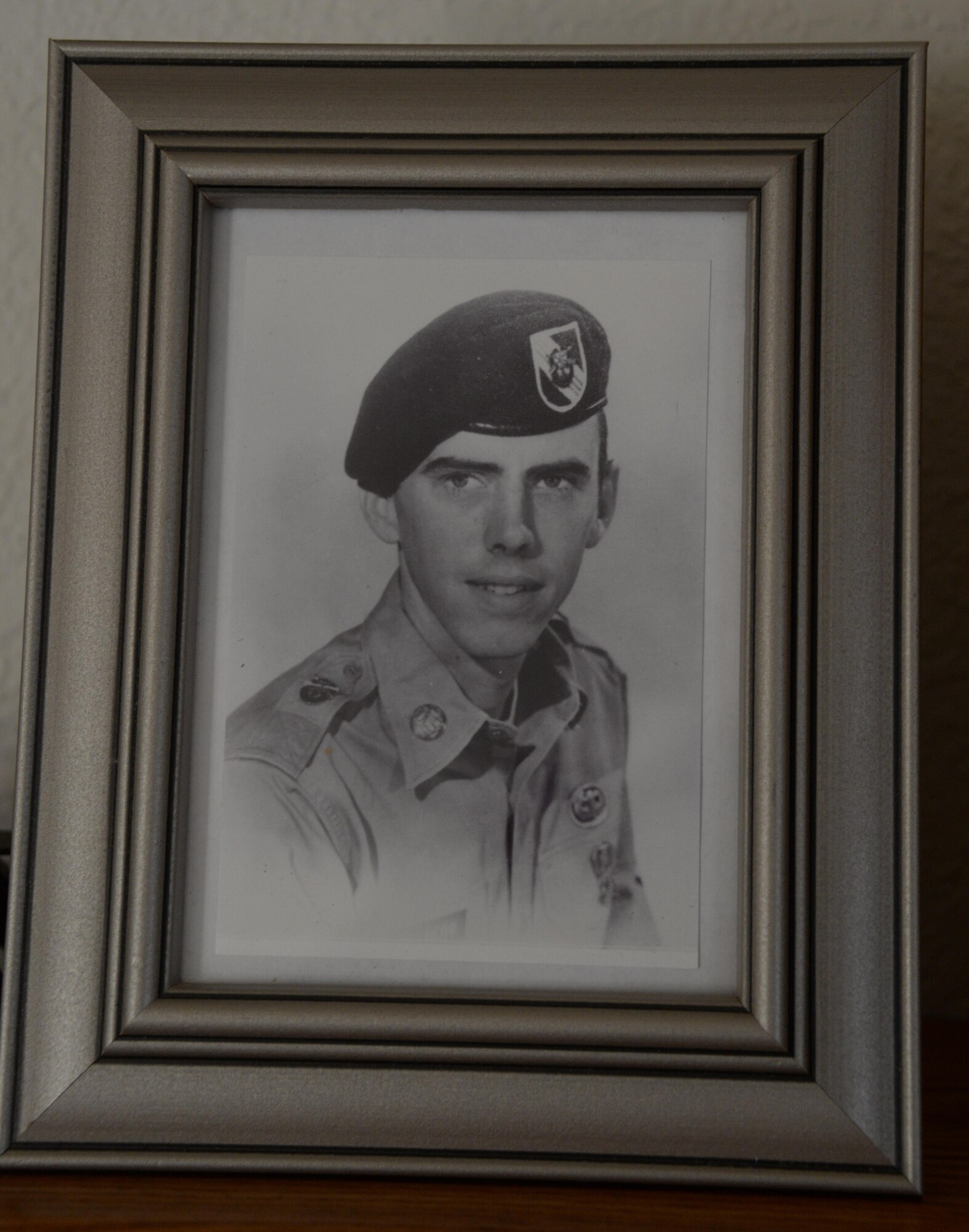 A portrait of Sgt. 1st Class Roger Hallberg, a green beret from Palo Alto, Calif., who served in the Vietnam War, is displayed in a family home in Discovery Bay, Calif., Sept. 5, 2017. Hallberg went missing on March 24, 1967. (U.S. Air Force photo by Tech. Sgt. James Hodgman)