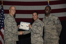 Airmen receive certificates for their selection to staff sergeant Aug. 24, 2017, at McConnell Air Force Base, Kan. The Air Force selected 14,181 senior airmen for promotion, 186 of which are assigned to McConnell. (U.S. Air Force photo/Airman 1st Class Erin McClellan)