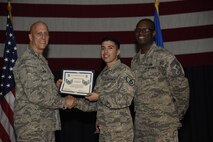 Airmen receive certificates for their selection to staff sergeant Aug. 24, 2017, at McConnell Air Force Base, Kan. The Air Force selected 14,181 senior airmen for promotion, 186 of which are assigned to McConnell. (U.S. Air Force photo/Airman 1st Class Erin McClellan)