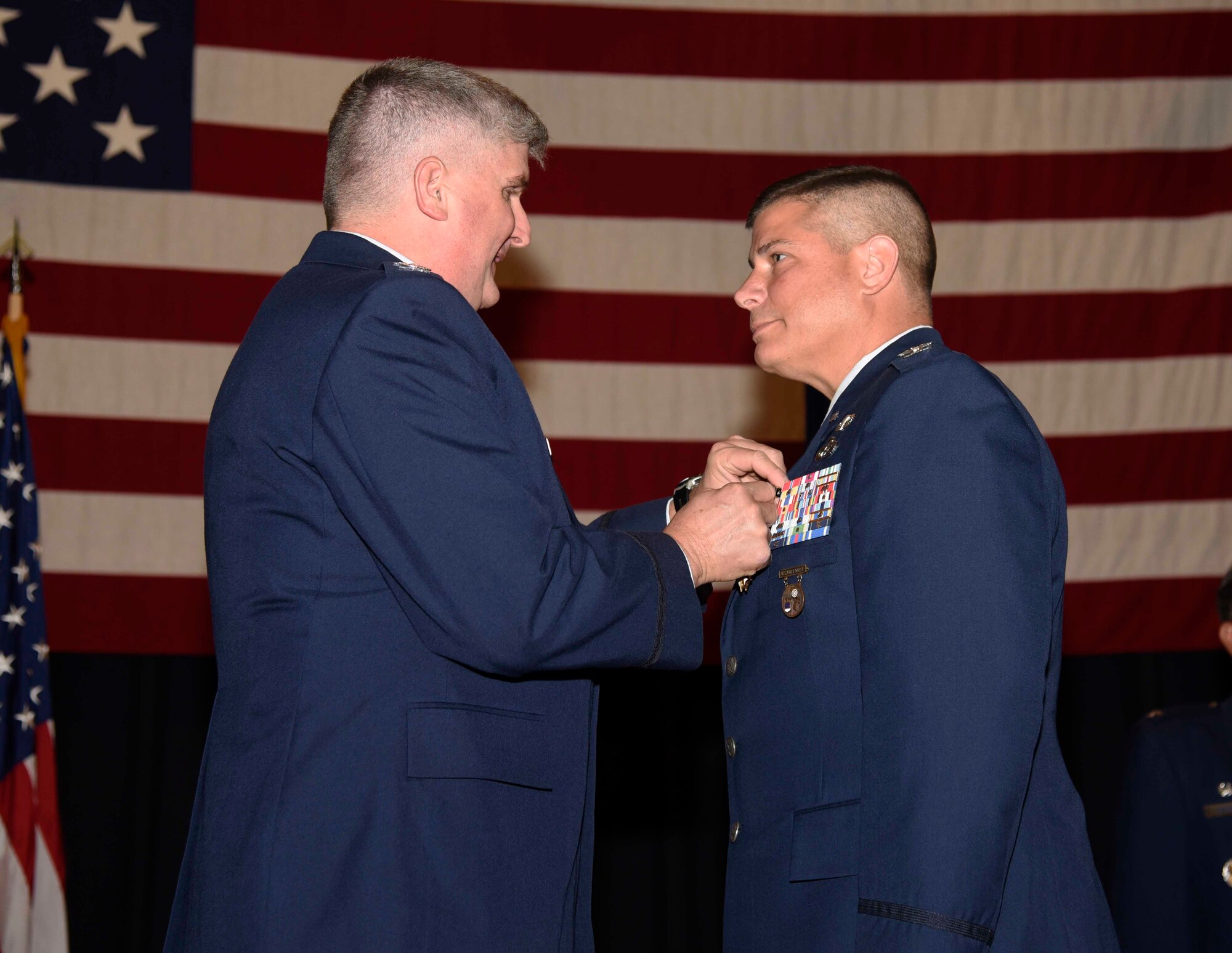 A change of command ceremony