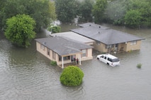 Airmen from the New York Air National Guard's 106th Rescue Wing conduct rescue operations in the Beaumont, Texas, area Aug. 30, 2017. The 106th Rescue wing deployed 120 Airmen, three HH-60 Pavehawk rescue helicopters and two HC-130 search and rescue aircraft to aid the Texas National Guard. (U.S. Air National Guard photo/Airman 1st Class Daniel H. Farrell)