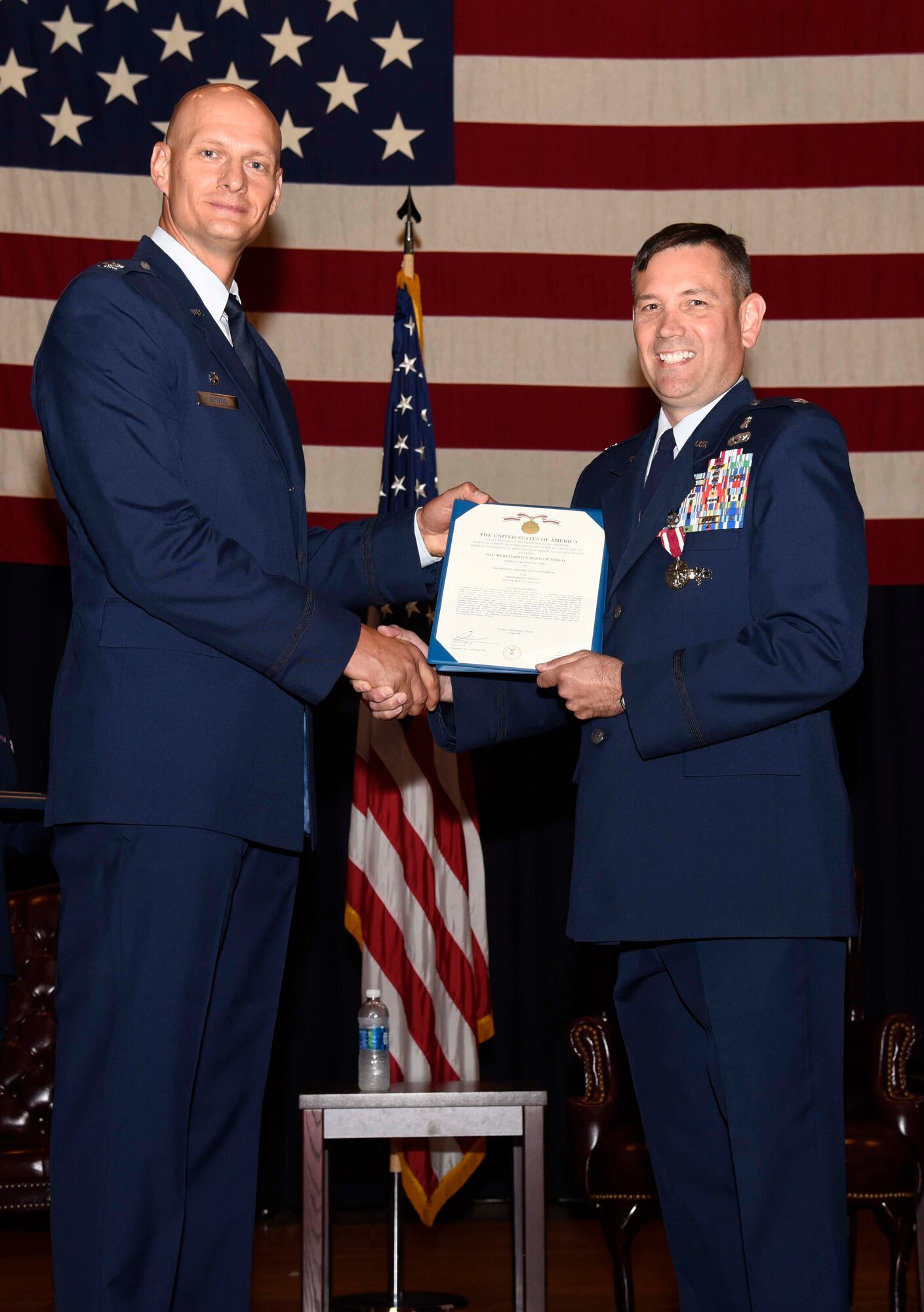 A change of command ceremony
