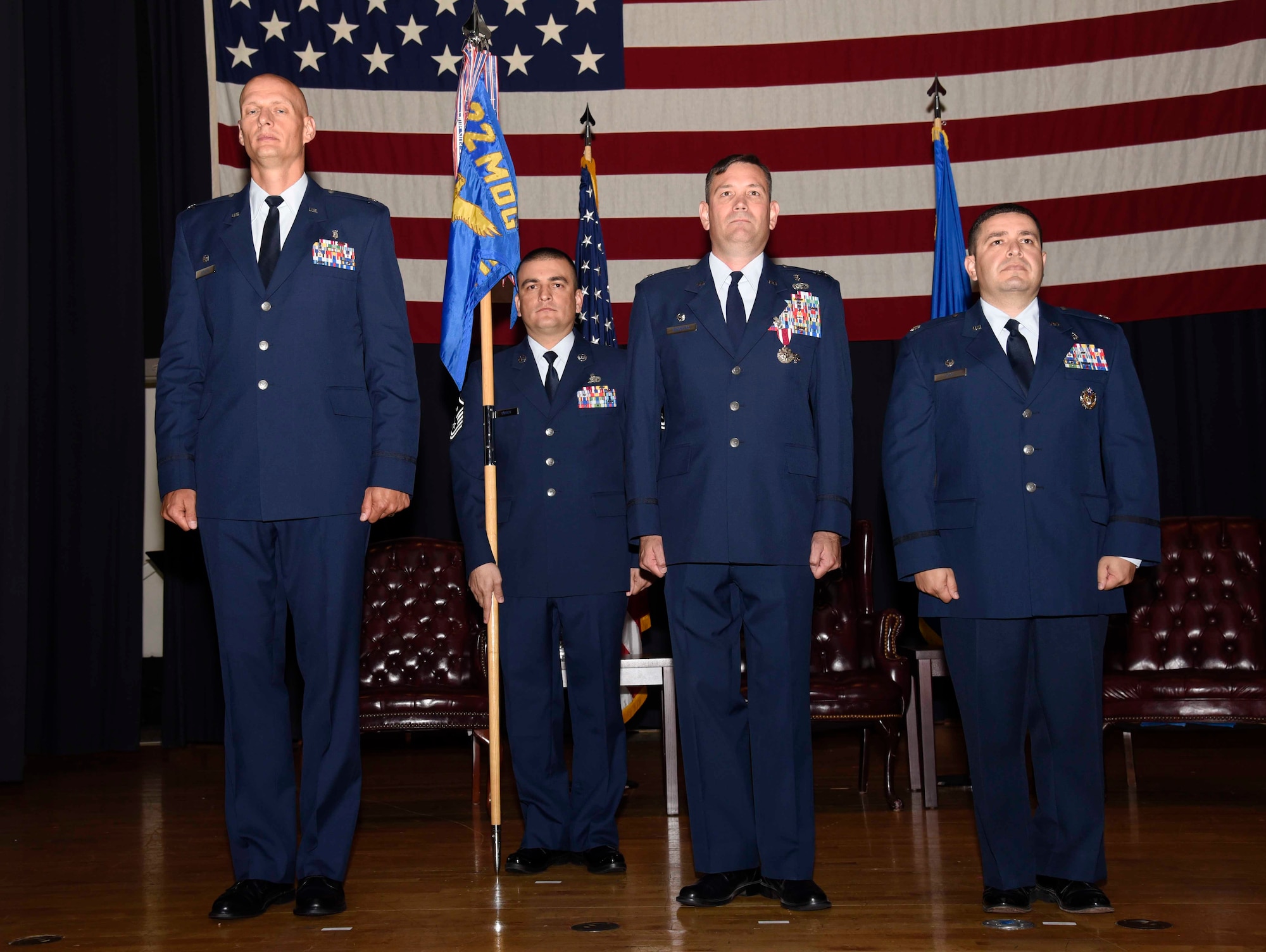 A change of command ceremony