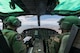 (Left to right) 1st Lt. Emerson Woerner and Capt. Jonathan Bonilla, both 459th Airlift Squadron UH-1N pilots, fly over Sagami Bay, Japan, Sept. 1, 2017, during the 2017 Big Rescue Kanagawa Disaster Prevention Drill. Airmen of the 459 AS demonstrated their rescue capabilities among local participants during the Big Rescue Kanagawa for the first time. (U.S. Air Force photo by Yasuo Osakabe)