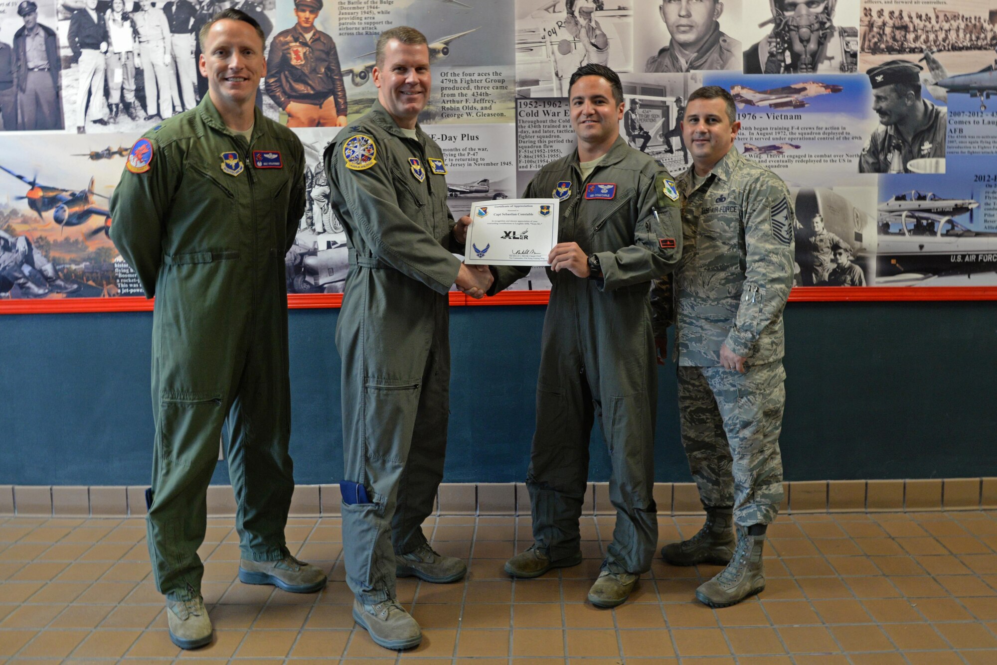 Capt. Sebastian Constable, 434th Flying Training Squadron T-6 Texan II instructor pilot, was chosen by wing leadership to be this week’s “XLer,” at Laughlin Air Force Base, Texas, Aug. 28, 2017.