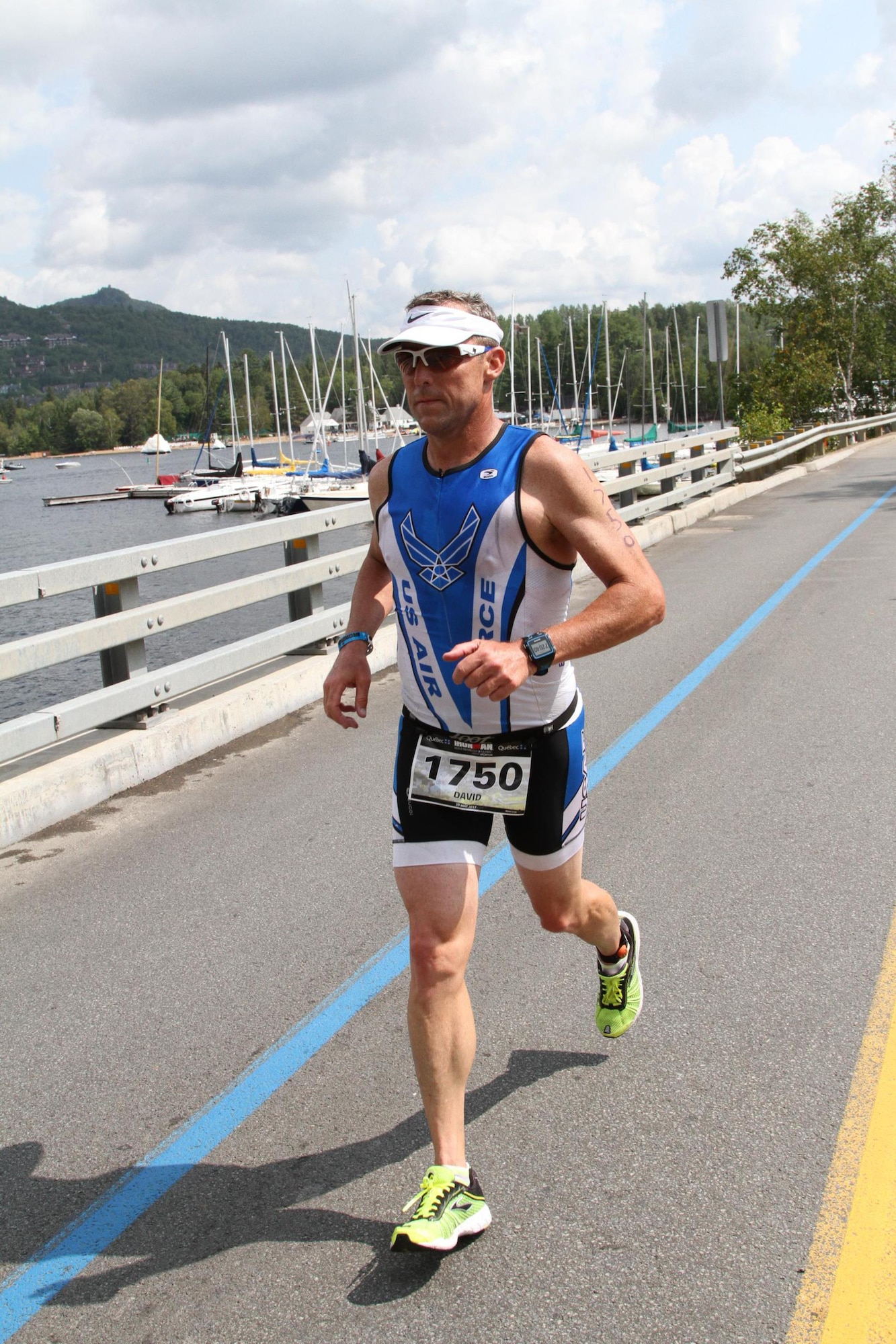 Col. David Smith competes in his fourth Ironman competition last month in Mont-Tremblant in Quebec, Canada.