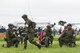 Japan Red Cross members wait for the call to transport simulated disaster victims during the Big Rescue Kanagawa Disaster Prevention Drill, Sept. 1, 2017, at Odawara City, Japan. The scenario for the event this year was a 7.3 magnitude earthquake occurred directly underneath the Kanto region. (U.S. Air Force photo by Airman 1st Class Donald Hudson)