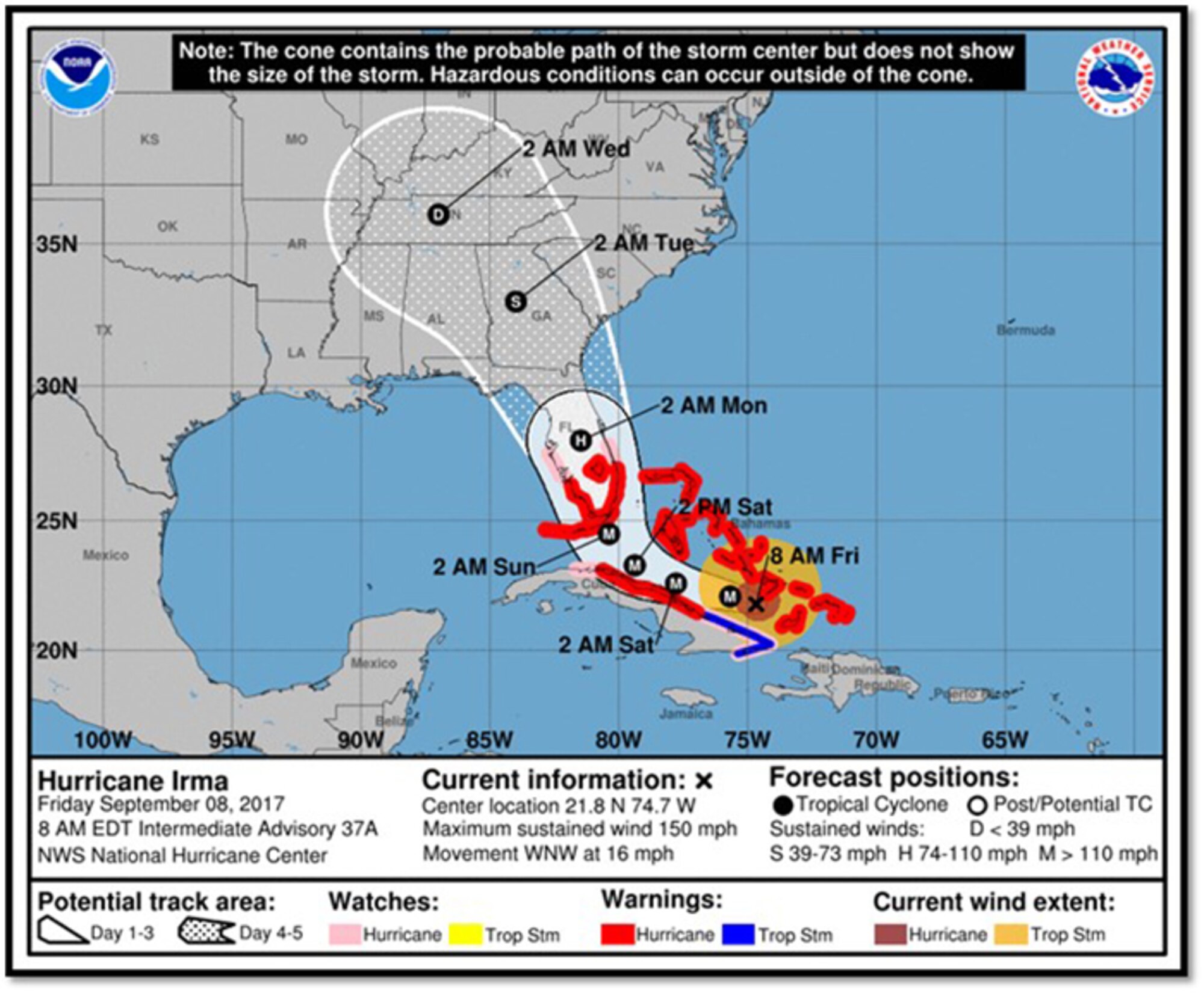 Hurricane Irma projection
