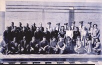 IMAGE: 2/22/1944
[Lt. J. Glancy "John" stayed at Dahlgren and became an engineer. Lt (JG) Hersey - possibly Dr. Alan Hersey who was a technical leader in K computer graphics] First row; C.J. Lucas, C. Jackson, F. Chambers, J. Loeffler, J. White, E. Ambrose, L. Bryant, G. Olmstead, V. Leite, M. Grigsby, H. Bowen. Second Row L-R: J. johnson, R. Alien, T. Johnson, J. Branham, J. Farrell, L. Fisher, C. Loving, E. Watson, E. Burrell, F. Keyser, M. Dameron, I. Trueakle. Third Row L-R: C.E. Lucas, P. hebb, R. Jackson, R. Johnson, N. Sorrell, Lt. J. Glancy, Lt. (JG) R. Hershey, Ens. H. Brehm, Lt. D. Ebeling, Ens. F.G. Brune, Lt R. Geaugue.