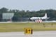 A U.S. Navy P-3 aircraft from Jacksonville, Fla., lands at Wright-Patterson Air Force Base, Ohio, for safe haven support, Sept. 8, 2017. The P-3 was one of several planes using Wright-Patterson AFB as a Safe Haven while Hurricane Irma threatens their home station. (U.S. Air Force photo by Wesley Farnsworth)