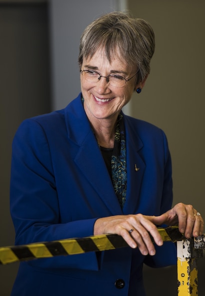 Secretary of the Air Force Heather Wilson tours a 705th Munitions Squadron facility at Minot Air Force Base, N.D., Sept. 7, 2017. During her two-day visit, Wilson toured both 5th Bomb Wing and 91st Missile Wing units and spoke with Airmen emphasizing the importance of the nuclear deterrence mission.(U.S. Air Force photo/Senior Airman J.T. Armstrong)