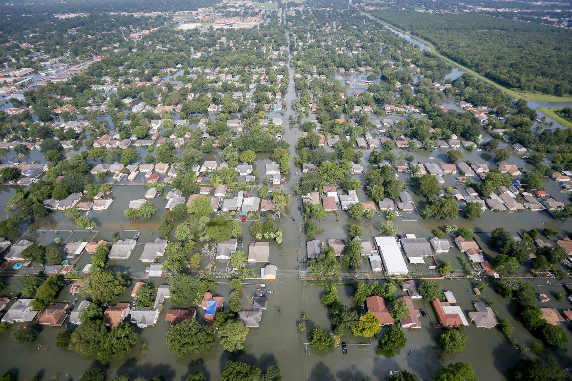 Flooded area in southeast Texas