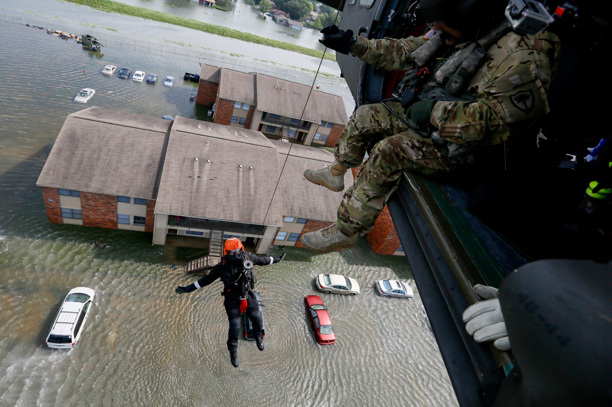 Rescue operations in flooded area of Southeast Texas