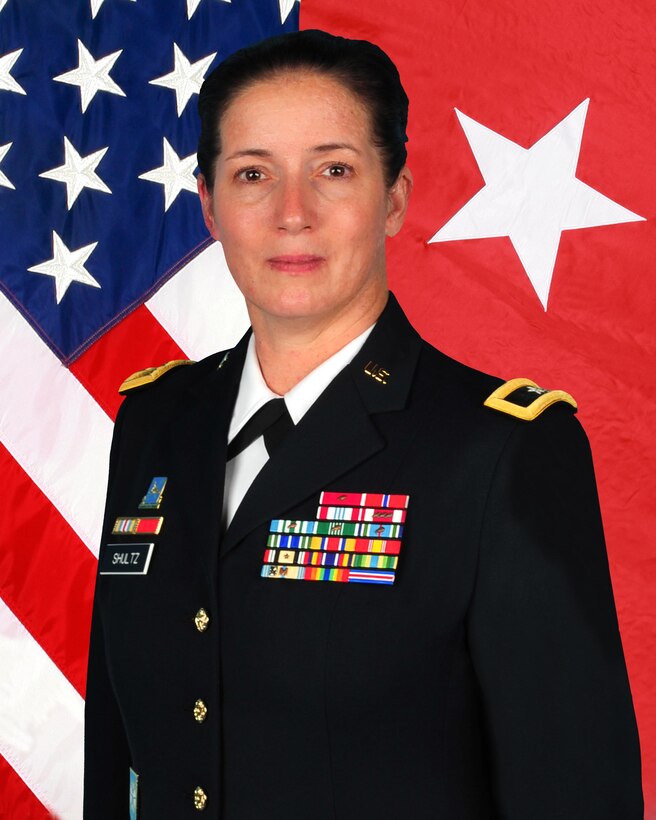 Brig. Gen. Dustin A. Shultz, 1st Mission Support Command, commanding general.