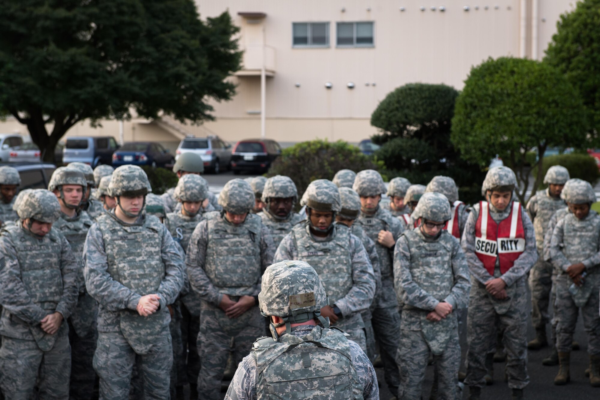 Members of the 374 LRS marched around the base to honor those who have lost their lives due to the terrorist attacks that took place on Sept. 11, 2011. (U.S. Air Force photo/ Airman 1st Class Juan Torres)