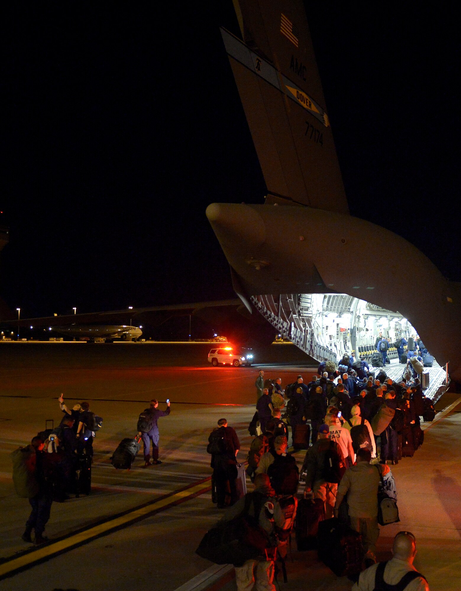 Air Mobility Command C-17s and crews from Joint Base Charleston, S.C., prepare to depart from Washington Dulles International Airport Sept. 9, 2017, to support a tasking from the U.S. Department Health and Human Services to transport approximately 300 healthcare professionals to Orlando International Airport in preparation for Hurricane Irma disaster response operations. This mission will give reach to the hands that heal.  (U.S. Air Force photo/Senior Airman Rusty Frank/Released)