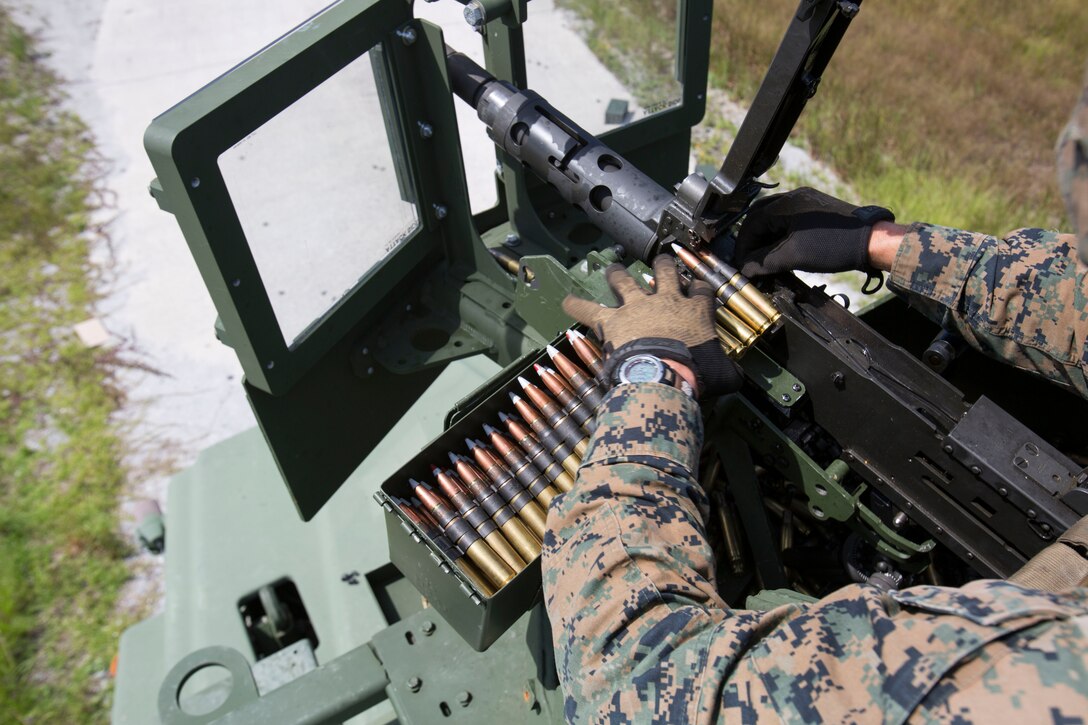 Marines with Motor Transport platoon, 2nd Amphibious Assault Battalion perform Gunnery Table 5 at Camp Lejeune, N.C., Sept. 7-9.