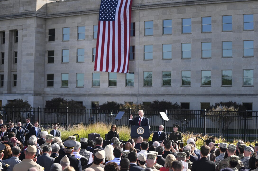 U.S. leaders take part in the 9/11 remembrance ceremony at the Pentagon.