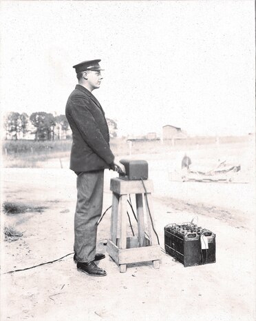 IMAGE: 1925
COMMUNICATION HISTORY: Luke operating the keyboard.