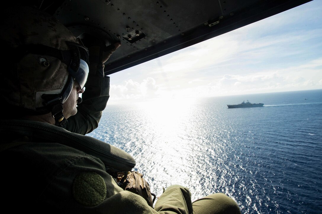 U.S. Marines with the 26th Marine Expeditionary Unit (MEU), deliver food and water by way of UH-1Y Venom helicopters to St. Thomas Cyril King E. Airport, U.S. Virgin Islands in order to effort aid victims of Hurricane Irma in the U.S. Virgin Islands, Sept. 10, 2017. The 26th MEU is supporting the lead federal agency in providing humanitarian relief efforts for Hurricane Irma. (U.S. Marine Corps photo by Lance Cpl. Tojyea G. Matally)