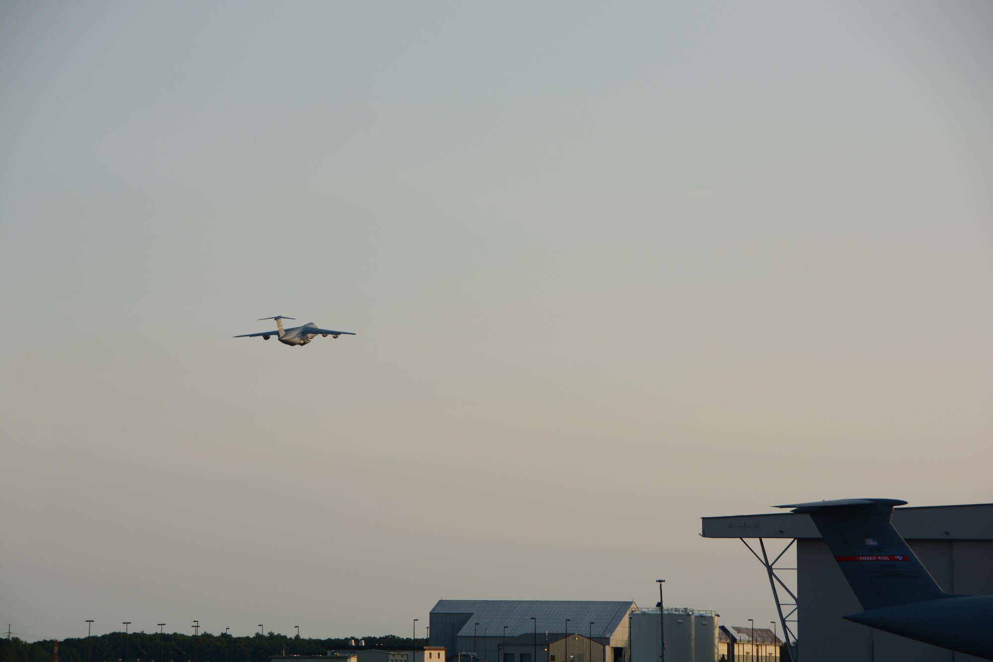 A C-5M Super Galaxy departs Westover Air Reserve Base, Mass. September 11, 2017 for Homestead Air Reserve Base, Florida. The aircraft is carrying around 50 Reserve Citizen Airmen and supplies to Homestead ARB to assist in relief efforts in the wake of Hurricane Irma. (U.S. Air Force photo by Airman Hanna N. Smith)
