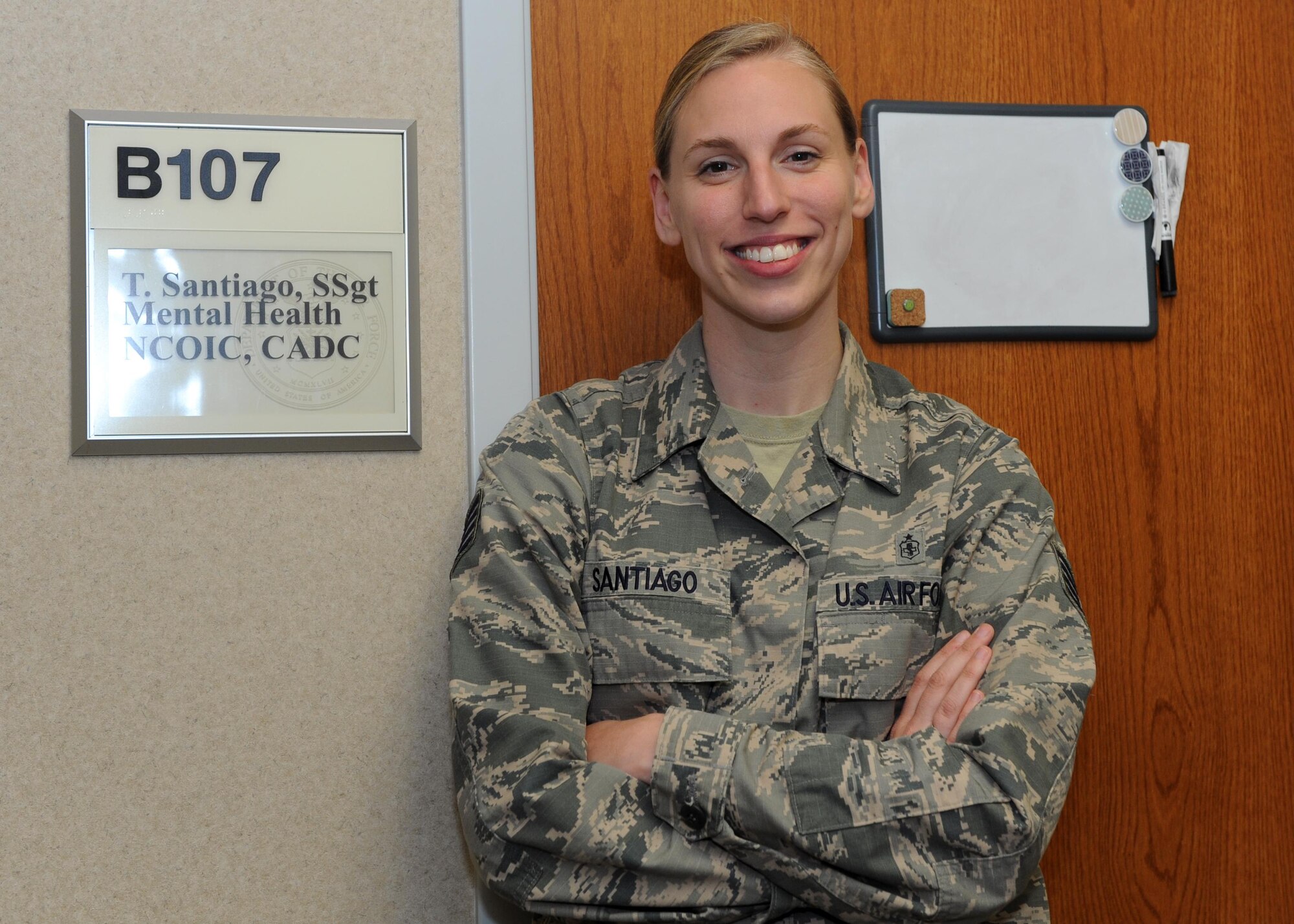 Staff Sgt. Tiffany Santiago is nominated as the Combat Airlifter of the Week September 11, 2017, at Little Rock Air Force Base, Ark. Santiago puts the Air Force’s needs before her own on a daily basis, evidenced by her overseeing the daily operations of the Mental Health Clinic, delivering 9,900 appointments worth $510,000 to patients from three military branches. (U.S. Air Force photo by Airman 1st Class Grace Nichols)