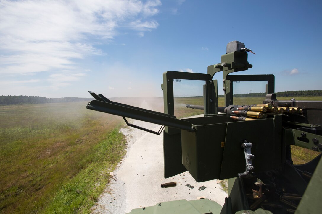 Marines with Motor Transport platoon, 2nd Amphibious Assault Battalion perform Gunnery Table 5 at Camp Lejeune, N.C., Sept. 7-9.