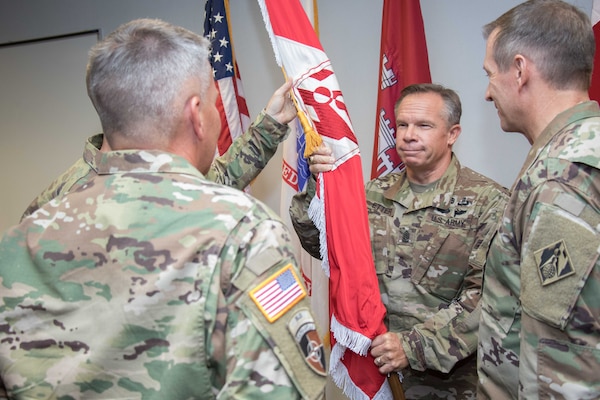 CSM Etter during change of responsibility ceremony July 14.