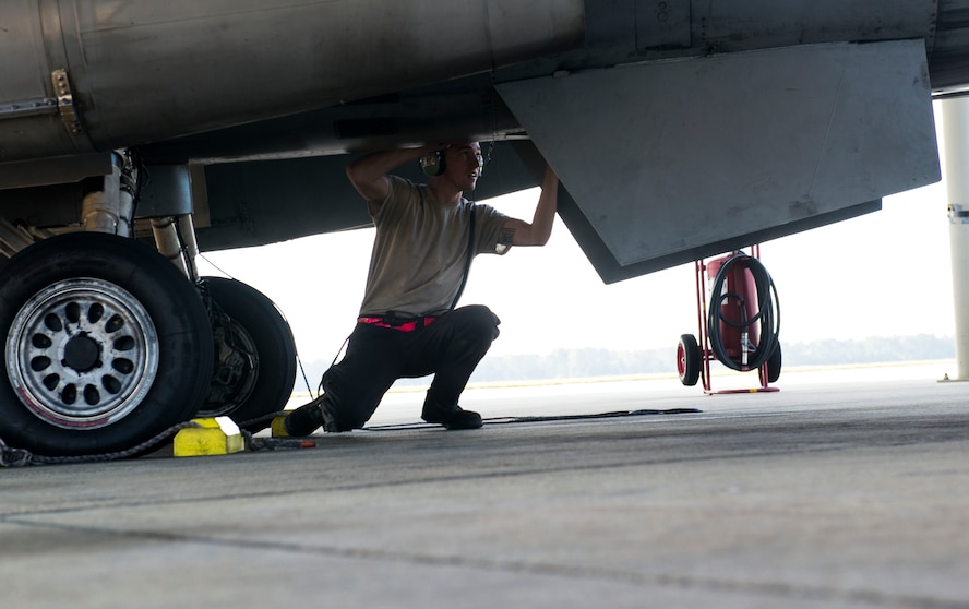 Maintainers assigned to the 20th AMXS worked to evacuate aircraft in preparation for Hurricane Irma
