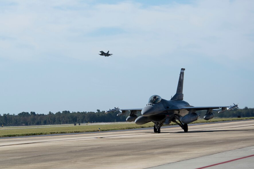 Maintainers assigned to the 20th AMXS worked to evacuate aircraft in preparation for Hurricane Irma