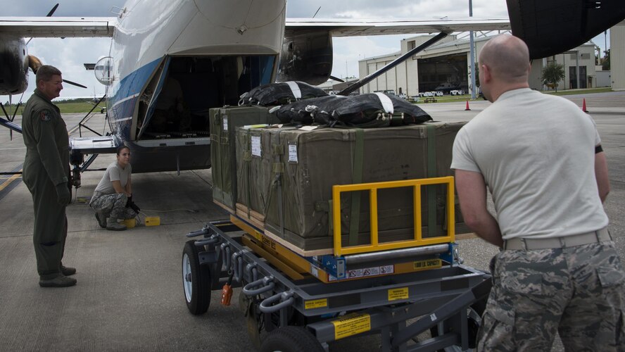Airmen train for airdrop missions in C145