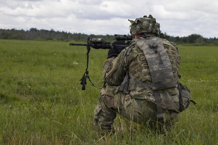 Cavalry Soldier performs live-fire exercise