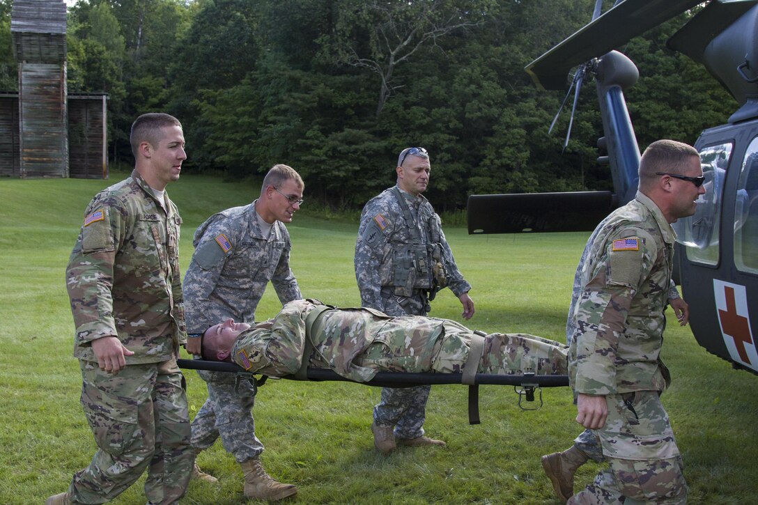 Carrying a mock casualty