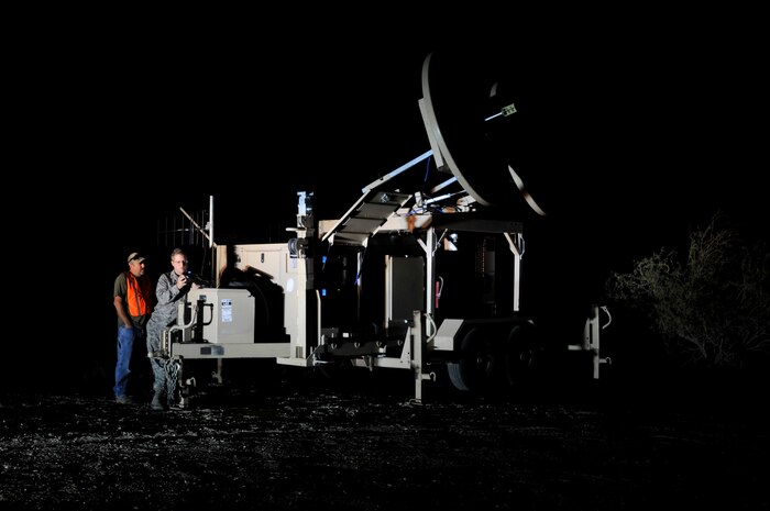 The 746th Test Squadron from Holloman Air Force Base, New Mexico, provided an array of GPS jamming equipment and support for DT NAVFEST at Edwards Air Force Base. The jammers provided a degraded GPS environment for testing multiple aerial platforms throughout the week. Testing was done from 1 to 6 a.m. each day to minimize impact on the community and civilian air traffic. (U.S. Air Force photo by Cole Johnson)
