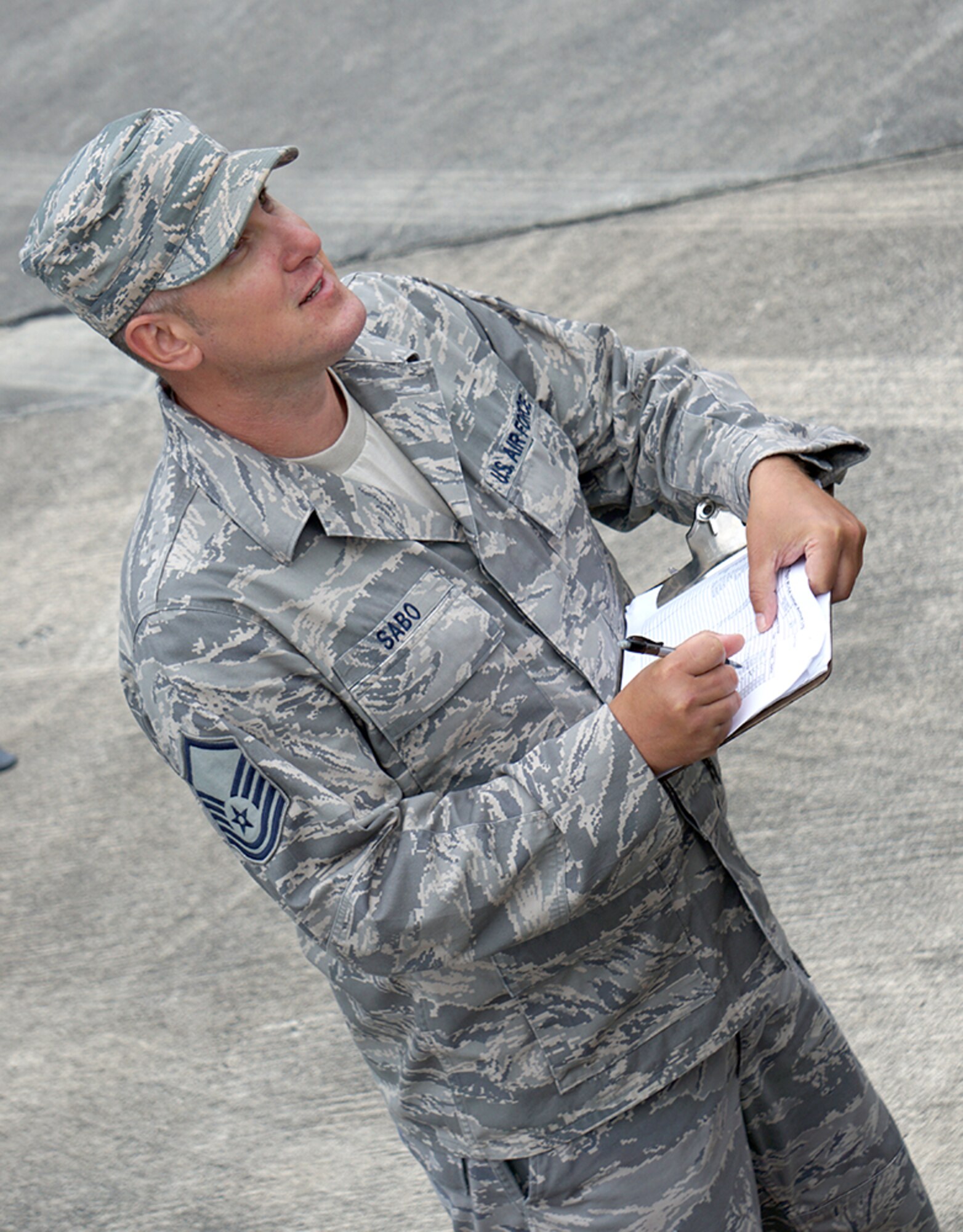Robins Air Force Base was teeming with activity as Hurricane Irma approached Florida last week. At the FEMA Fuel Staging Area on base, Master Sgt. Jeff Sabo, from Great Falls, Montana and Task Force Americas quality assurance representative, records FEMA's transponder serial numbers to ensure accountability of the fuel movement to FEMA’s forward staging base. (U.S. Air Force photo/ED ASPERA)