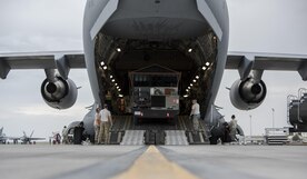 he C-17 crew members delivered the equipment to Cyril E. King Airport in St. Thomas, U.S. Virgin Islands.