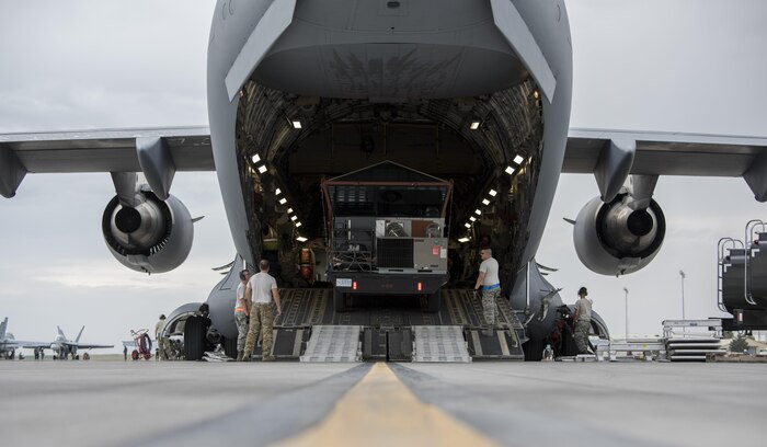 he C-17 crew members delivered the equipment to Cyril E. King Airport in St. Thomas, U.S. Virgin Islands.