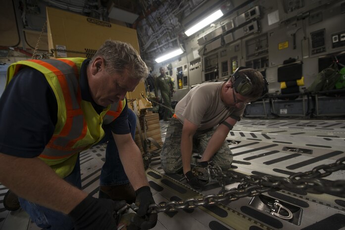 he C-17 crew members delivered the equipment to Cyril E. King Airport in St. Thomas, U.S. Virgin Islands.