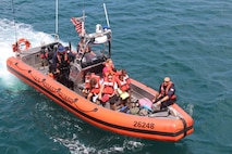 The Coast Guard Cutter Valiant crew transported more than 95 adults, kids and pets off St. Thomas to the cutter during Hurricane Irma response and relief efforts in the U.S. Virgin Islands, Tuesday, Sept. 12, 2017. The Coast Guard and it's partner agencies continuously work closely together to bring post-storm relief through maintaining a maritime presence, bring supplies and equipment ashore along with other emergency responders to assist the victims of Hurricane Irma in the U.S. Virgin Islands. U.S. Coast Guard photo