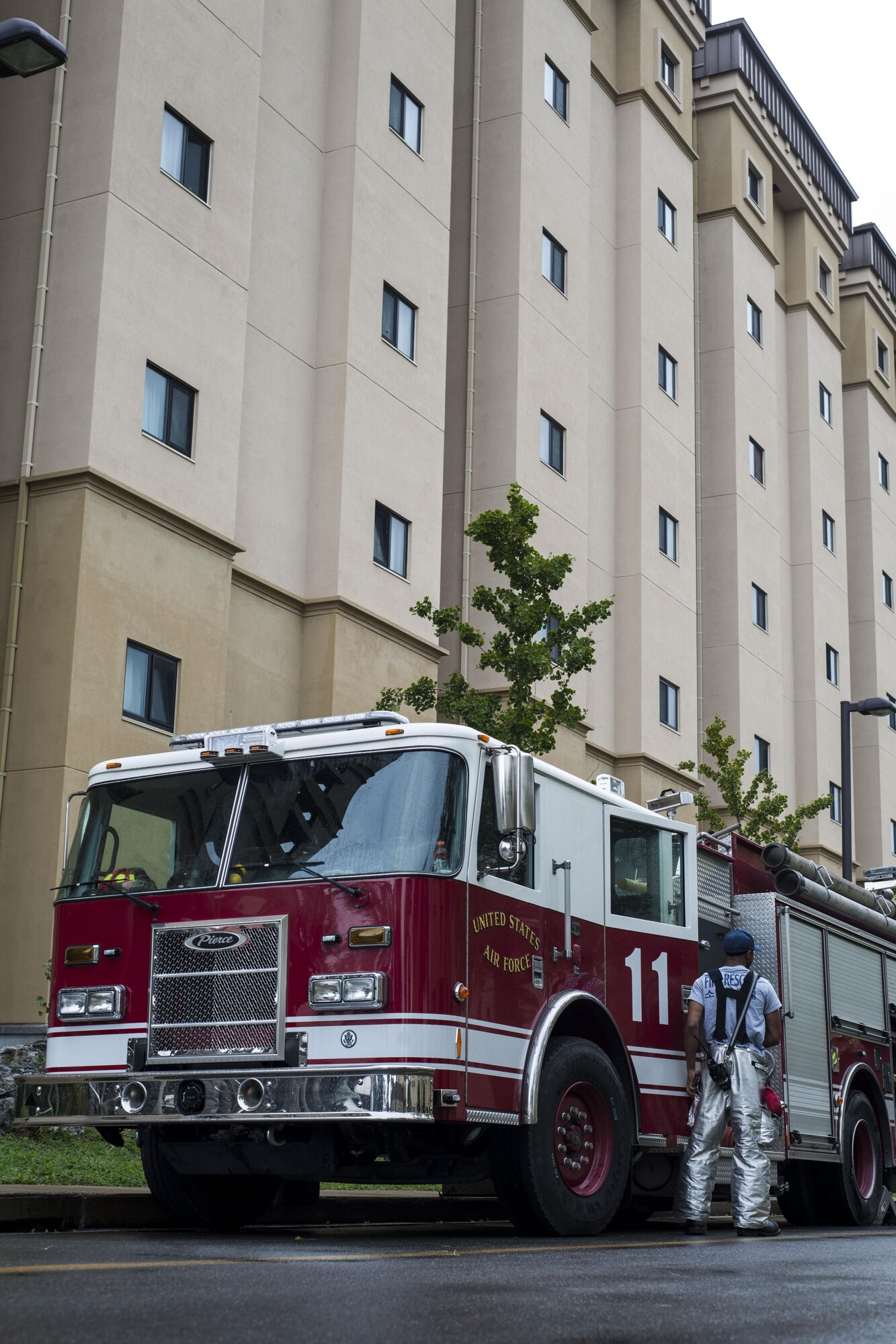 U.S. Air Force Airmen participated in the 9/11 Remembrance Stair Climb at Kunsan Air Base, Republic of Korea, Sept. 11, 2017.  The event kicked off at 8:46 a.m., the time that American Airlines Flight 11 crashed into floors 93 to 99 of the North Tower of the World Trade Center, and stopped at 9:59 a.m., the time the South Tower of the WTC collapsed 16 years ago.