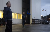 U.S. Air Force Ret. Col. Kenneth Cordier, former Vietnam prisoner of war, speaks to a formation of Airmen before the Tri-Wing POW/MIA Memorial Run on Ramstein Air Base, Germany, Sept. 13, 2017. In June of 1966, Cordier flew his 176th mission over North Vietnam and was forced to eject when his F-4 Phantom II took a direct hit from a surface-to-air missile. After spending 2,284 days in captivity, he was released during Operation Homecoming on March 4, 1973. (U.S. Air Force photo by Senior Airman Tryphena Mayhugh)