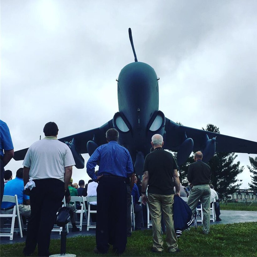 CRANE, Indiana - On Thursday, a Navy EA-6B Prowler aircraft was formally dedicated to Naval Surface Warfare Center, Crane Division (NSWC Crane) employees, who have provided 50 years of unwavering support, in a ceremony held at Naval Support Activity Crane.