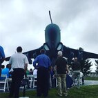 CRANE, Indiana - On Thursday, a Navy EA-6B Prowler aircraft was formally dedicated to Naval Surface Warfare Center, Crane Division (NSWC Crane) employees, who have provided 50 years of unwavering support, in a ceremony held at Naval Support Activity Crane.