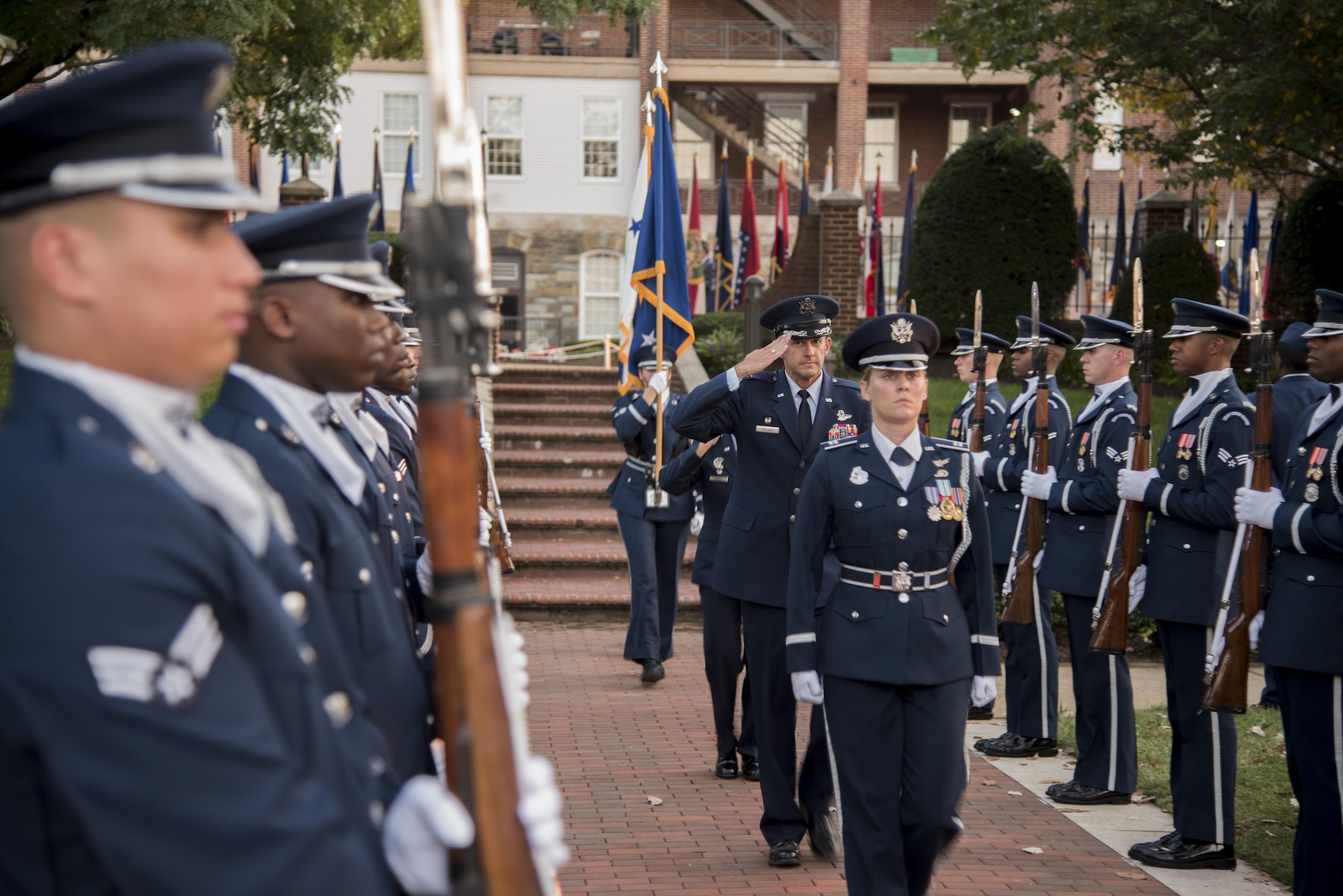 Col. Teichert salutes