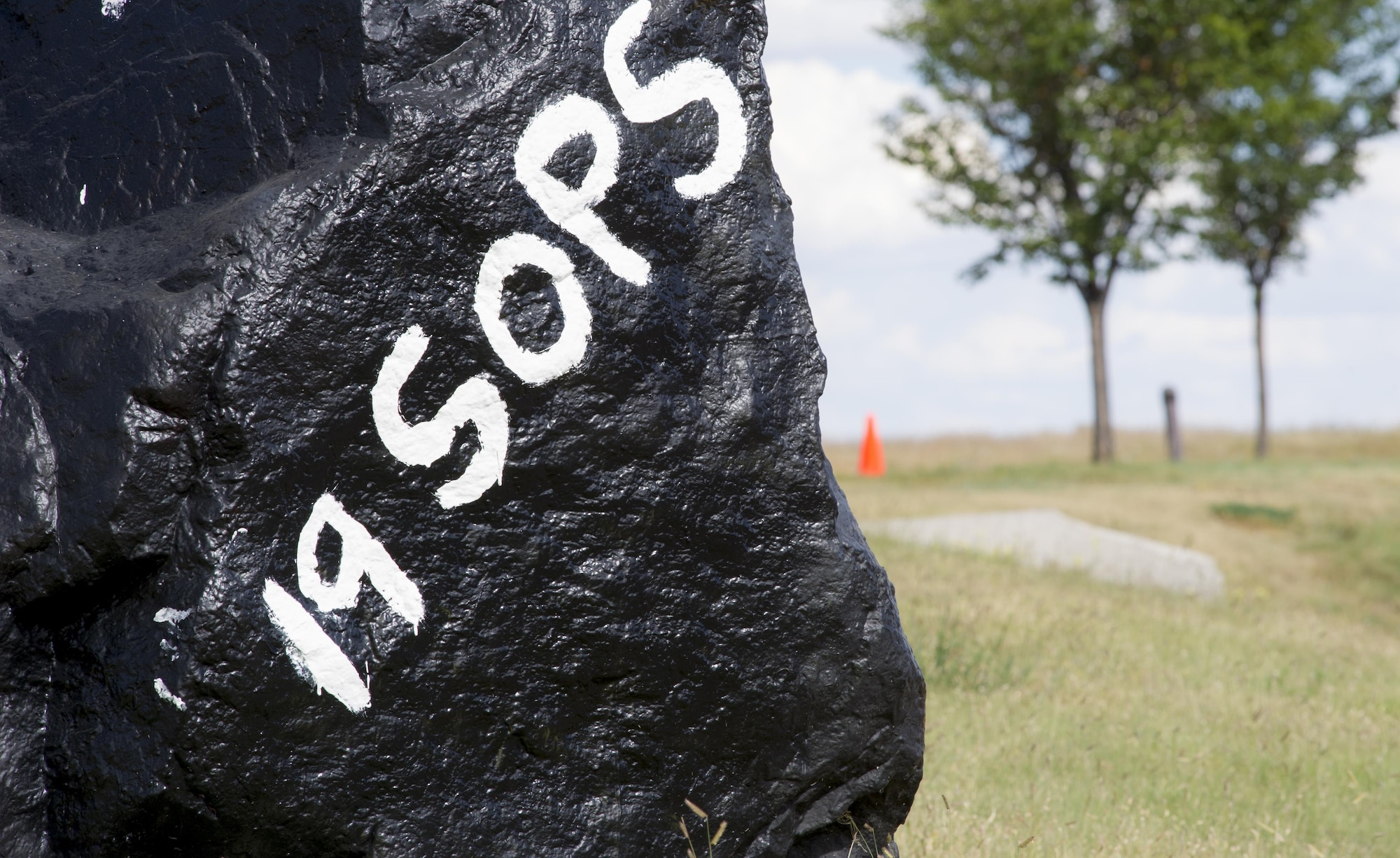 Reserve Citizen Airmen from the 19th Space Operations Squadron gave Schriever's Spirit Rock a fresh coat of paint, shown here on Thursday, Sep. 14, 2017.