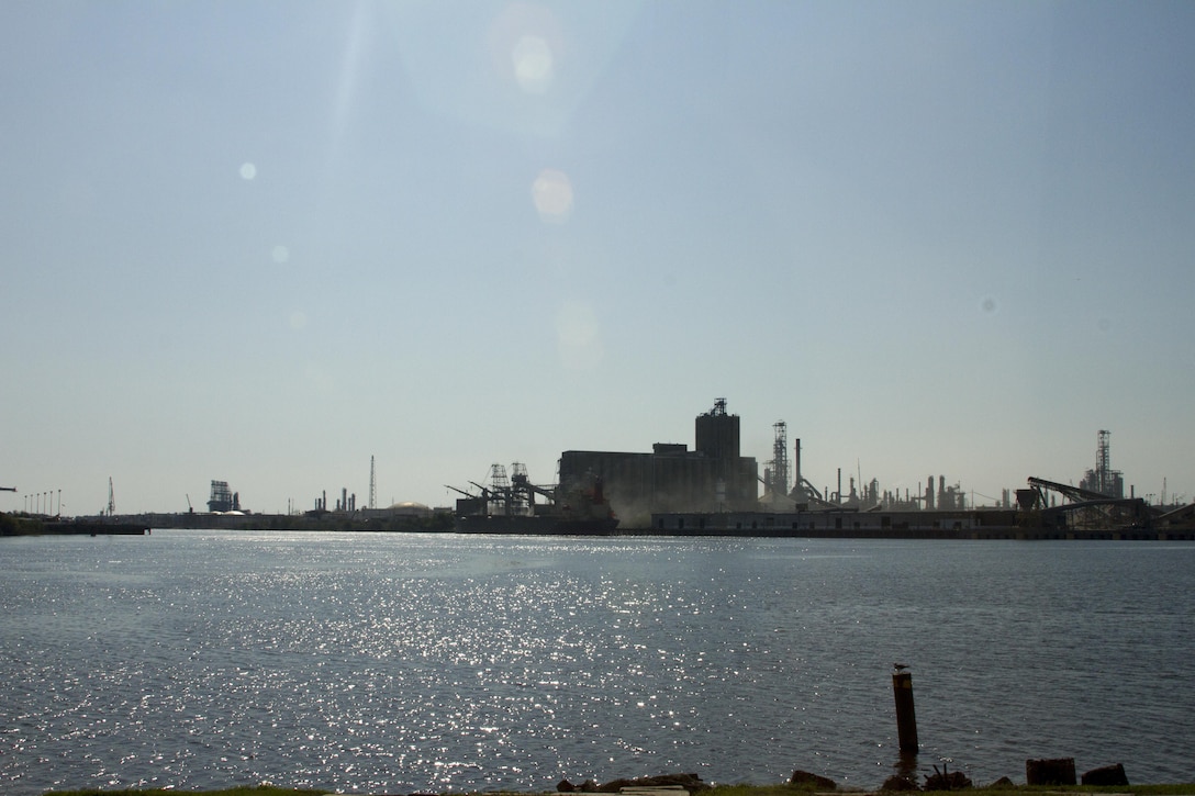 The Port of Beaumont Texas sits largely empty after Hurricane Harvey caused shoaling in the port's turning basin. The Galveston District, U.S. Army Corps of Engineers is working with the port to restore the channels to full authorized depths.