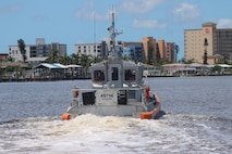 Crews from Station Islamorada and Station Marathon transit from Fort Myers, Florida, to Islamorada, Florida, Sept. 12, 2017 aboard response boat-mediums. The crews are heading to Islamorada to conduct aids-to-navigation verification, search and rescue, and port assessment and reconstruction missions. U.S. Coast Guard photo.