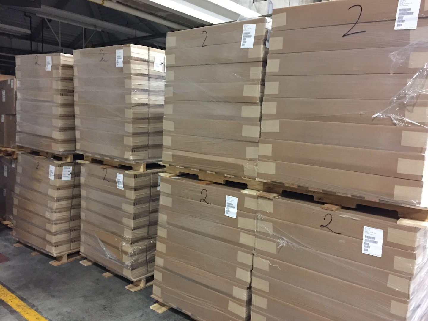 Cots await shipment at DLA Distribution Susquehanna, Pennsylvania.